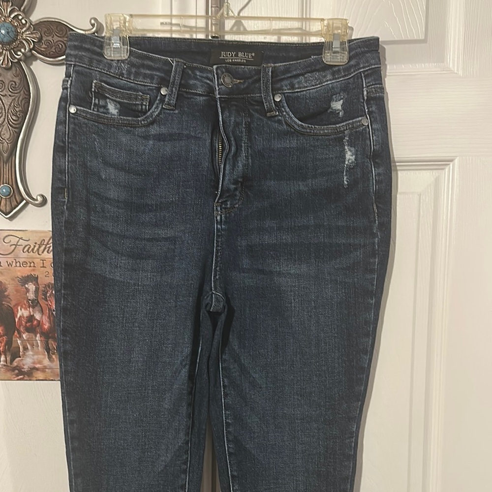 Judy Blue Blue Skinny Jeans with Distressed Details